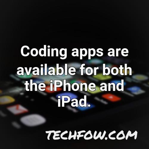 coding apps are available for both the iphone and ipad