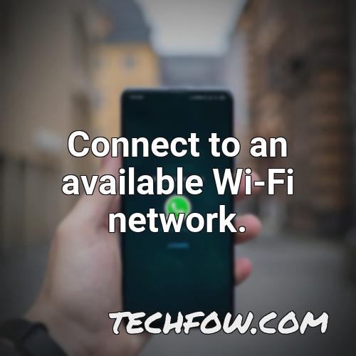connect to an available wi fi network