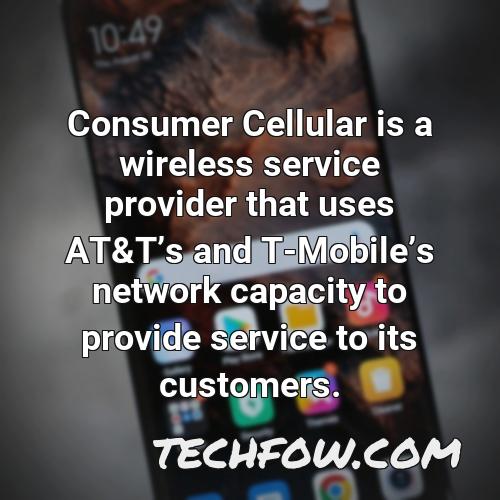consumer cellular is a wireless service provider that uses at ts and t mobiles network capacity to provide service to its customers
