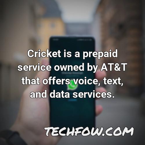 cricket is a prepaid service owned by at t that offers voice text and data services