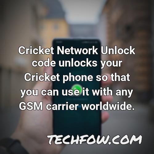cricket network unlock code unlocks your cricket phone so that you can use it with any gsm carrier worldwide