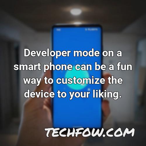 developer mode on a smart phone can be a fun way to customize the device to your liking