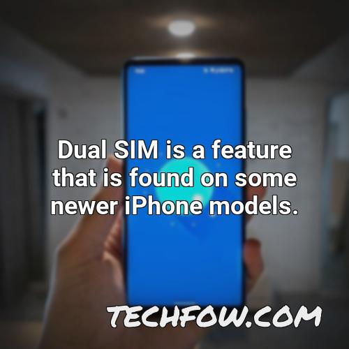 dual sim is a feature that is found on some newer iphone models