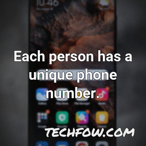 each person has a unique phone number