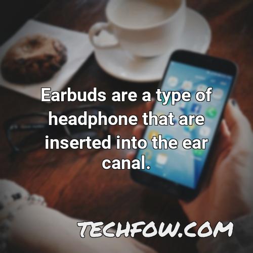 earbuds are a type of headphone that are inserted into the ear canal