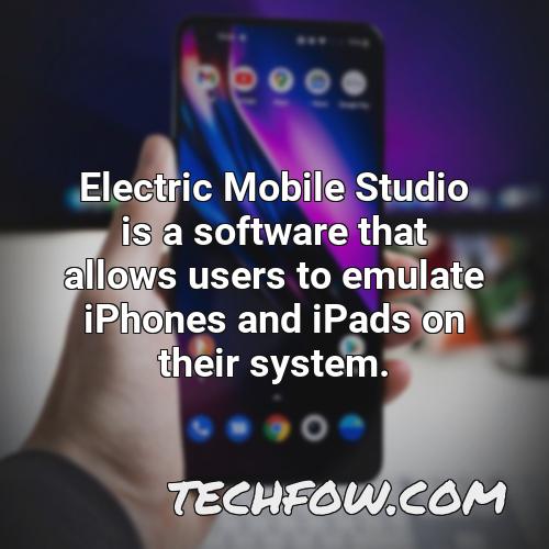 electric mobile studio is a software that allows users to emulate iphones and ipads on their system