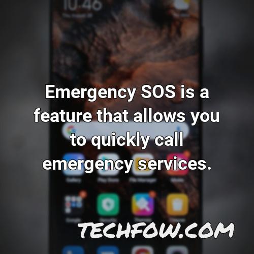 emergency sos is a feature that allows you to quickly call emergency services
