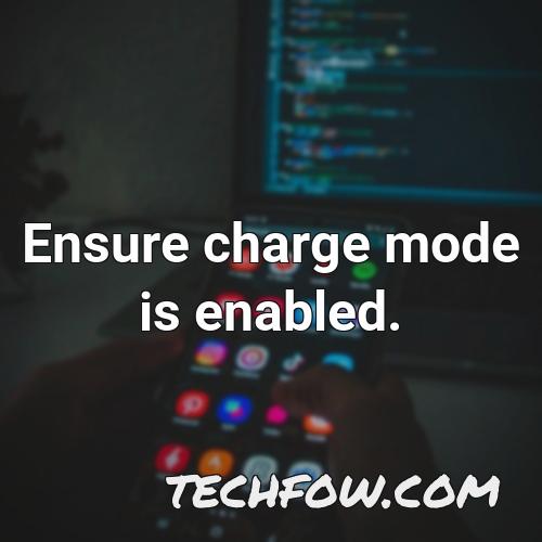 ensure charge mode is enabled