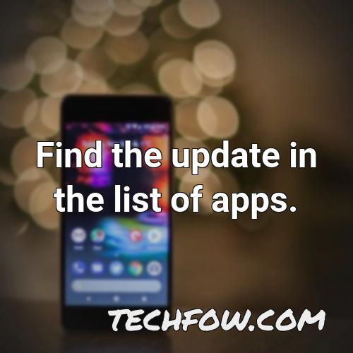 find the update in the list of apps