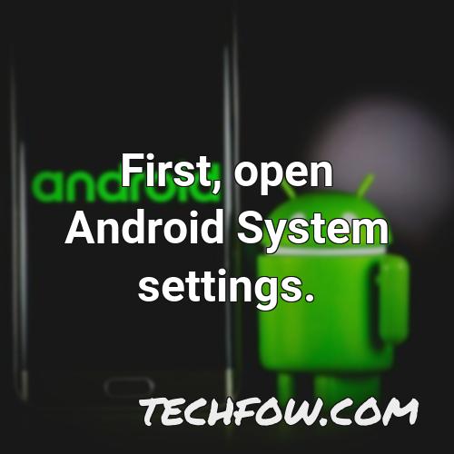 first open android system settings