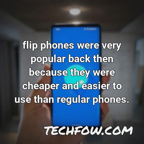 flip phones were very popular back then because they were cheaper and easier to use than regular phones