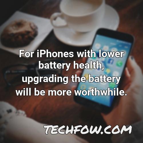 for iphones with lower battery health upgrading the battery will be more worthwhile