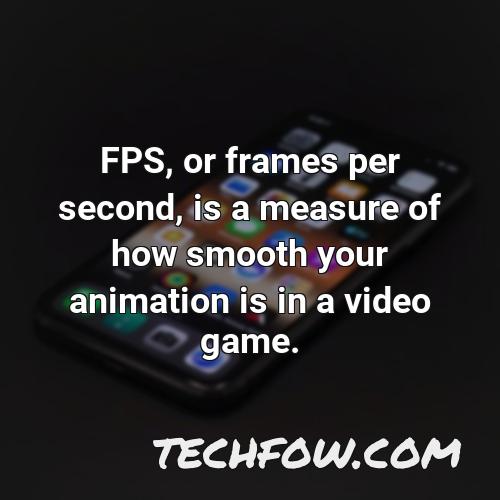 fps or frames per second is a measure of how smooth your animation is in a video game