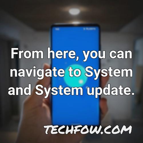 from here you can navigate to system and system update