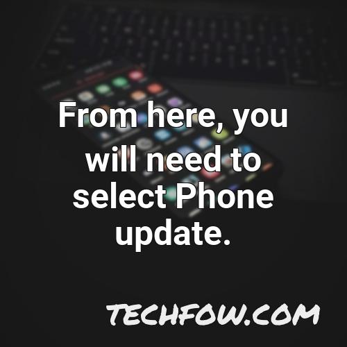 from here you will need to select phone update
