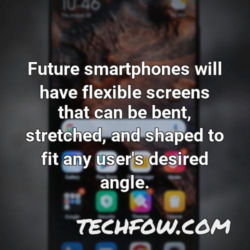 future smartphones will have flexible screens that can be bent stretched and shaped to fit any user s desired angle