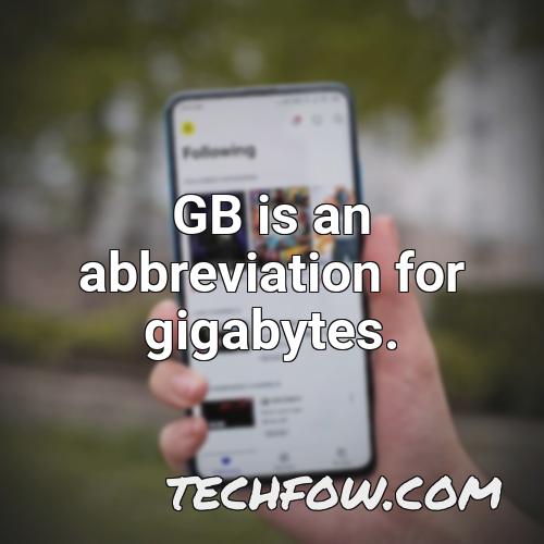 gb is an abbreviation for gigabytes