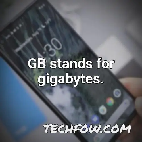 gb stands for gigabytes