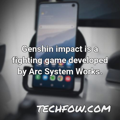 genshin impact is a fighting game developed by arc system works