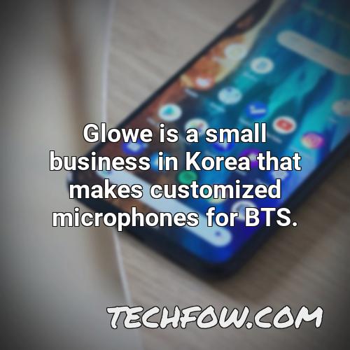 glowe is a small business in korea that makes customized microphones for bts