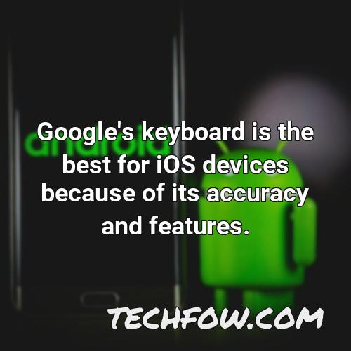 google s keyboard is the best for ios devices because of its accuracy and features