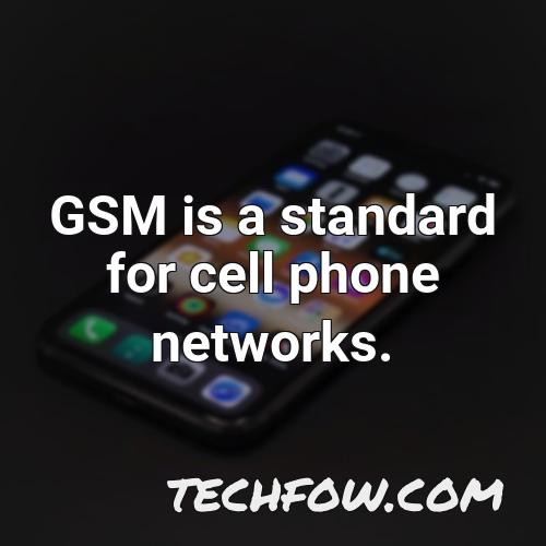 gsm is a standard for cell phone networks