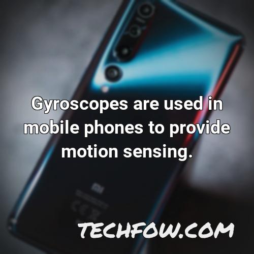 gyroscopes are used in mobile phones to provide motion sensing
