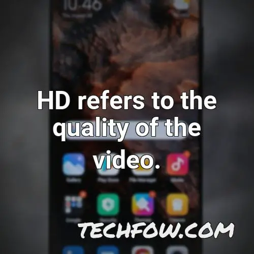 hd refers to the quality of the video