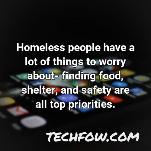 homeless people have a lot of things to worry about finding food shelter and safety are all top priorities