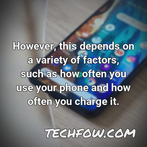however this depends on a variety of factors such as how often you use your phone and how often you charge it