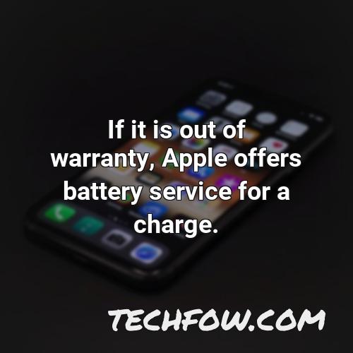 if it is out of warranty apple offers battery service for a charge
