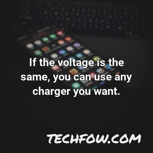 if the voltage is the same you can use any charger you want