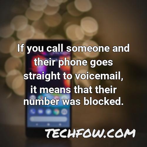 if you call someone and their phone goes straight to voicemail it means that their number was blocked