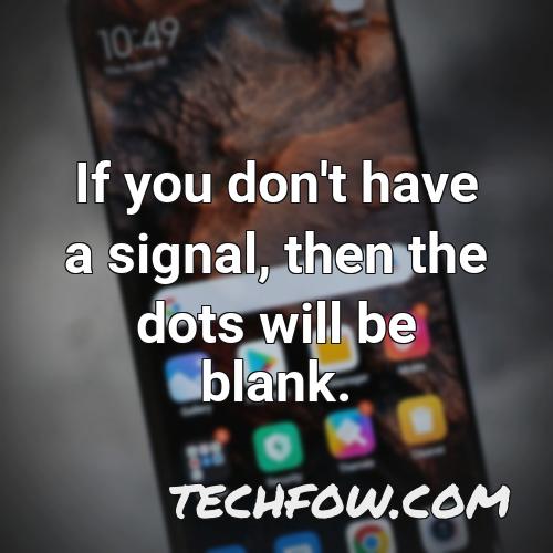 if you don t have a signal then the dots will be blank
