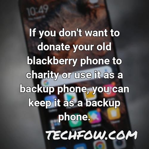 if you don t want to donate your old blackberry phone to charity or use it as a backup phone you can keep it as a backup phone