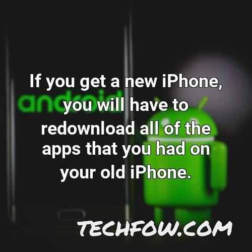if you get a new iphone you will have to redownload all of the apps that you had on your old iphone