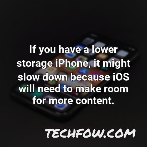 if you have a lower storage iphone it might slow down because ios will need to make room for more content