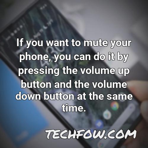 if you want to mute your phone you can do it by pressing the volume up button and the volume down button at the same time