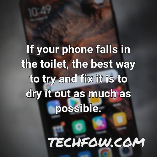 if your phone falls in the toilet the best way to try and fix it is to dry it out as much as possible