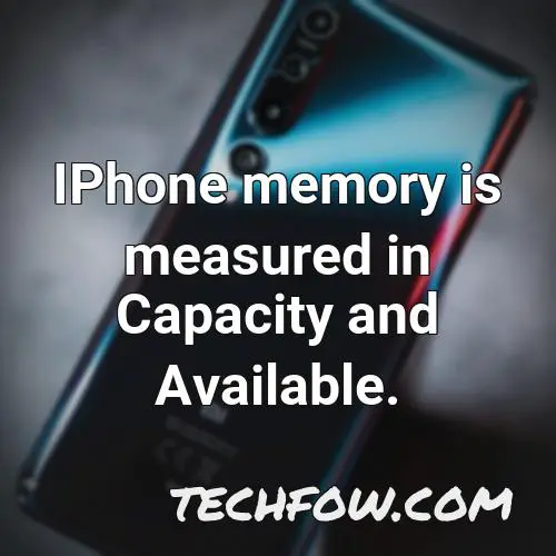iphone memory is measured in capacity and available