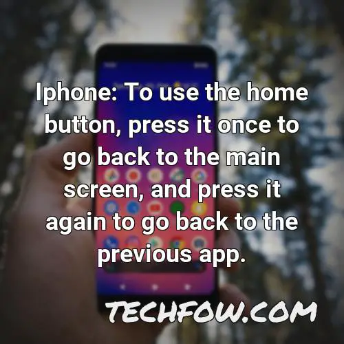 iphone to use the home button press it once to go back to the main screen and press it again to go back to the previous app