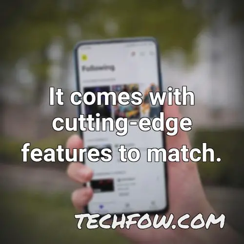 it comes with cutting edge features to match