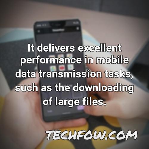 it delivers excellent performance in mobile data transmission tasks such as the downloading of large files