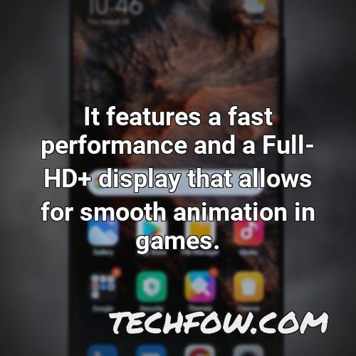 it features a fast performance and a full hd display that allows for smooth animation in games