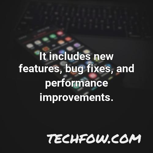 it includes new features bug fixes and performance improvements