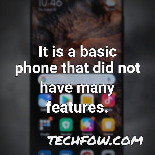 it is a basic phone that did not have many features