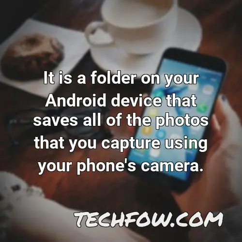 it is a folder on your android device that saves all of the photos that you capture using your phone s camera