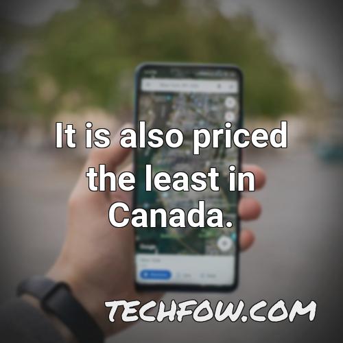 it is also priced the least in canada