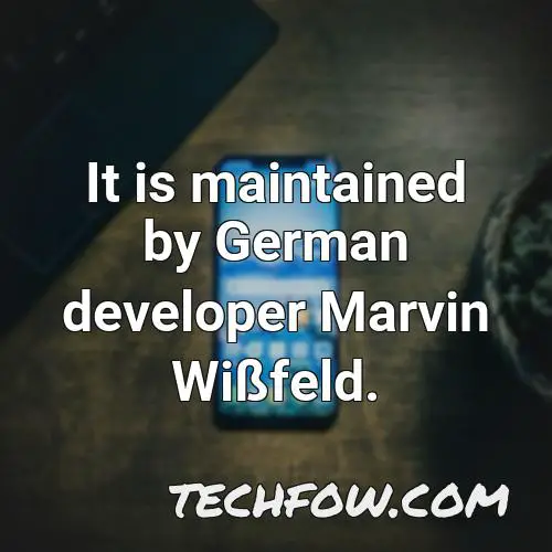 it is maintained by german developer marvin wissfeld