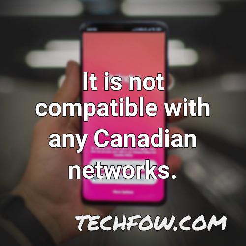 it is not compatible with any canadian networks